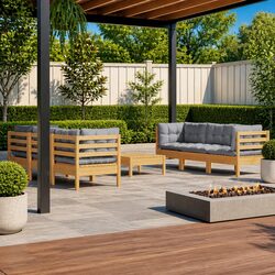 7 Piece Garden Lounge Set with Pinewood Frame