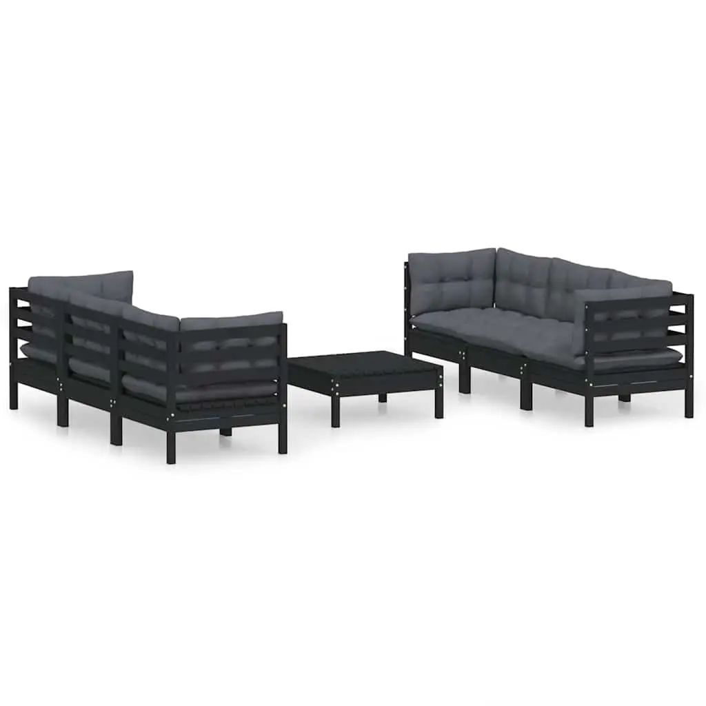Garden Lounge Set Outdoor Patio Furniture 7 Piece Pinewood with Cushions