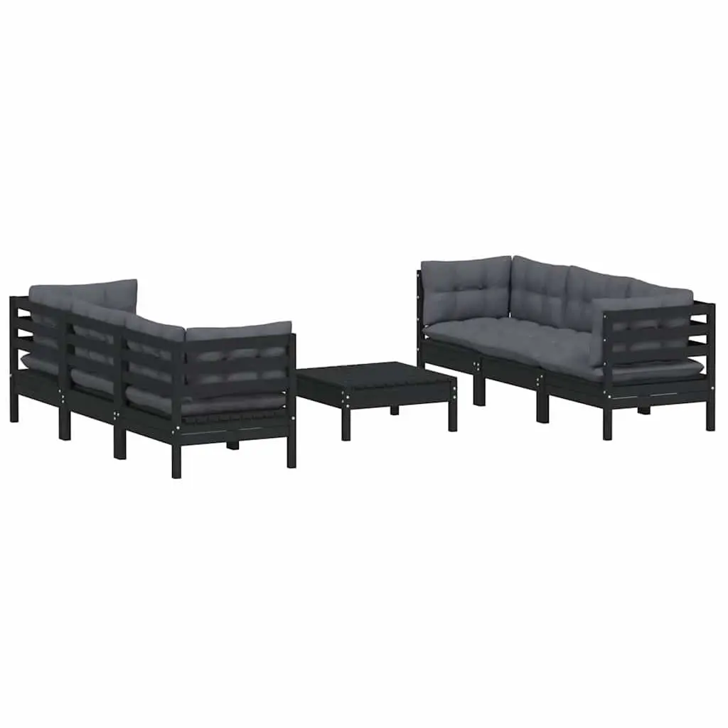 Garden Lounge Set Outdoor Patio Furniture 7 Piece Pinewood with Cushions