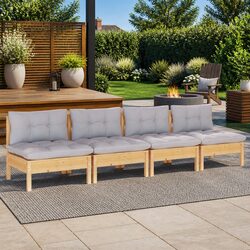 4-Seater Garden Sofa: Modular Pinewood Seating