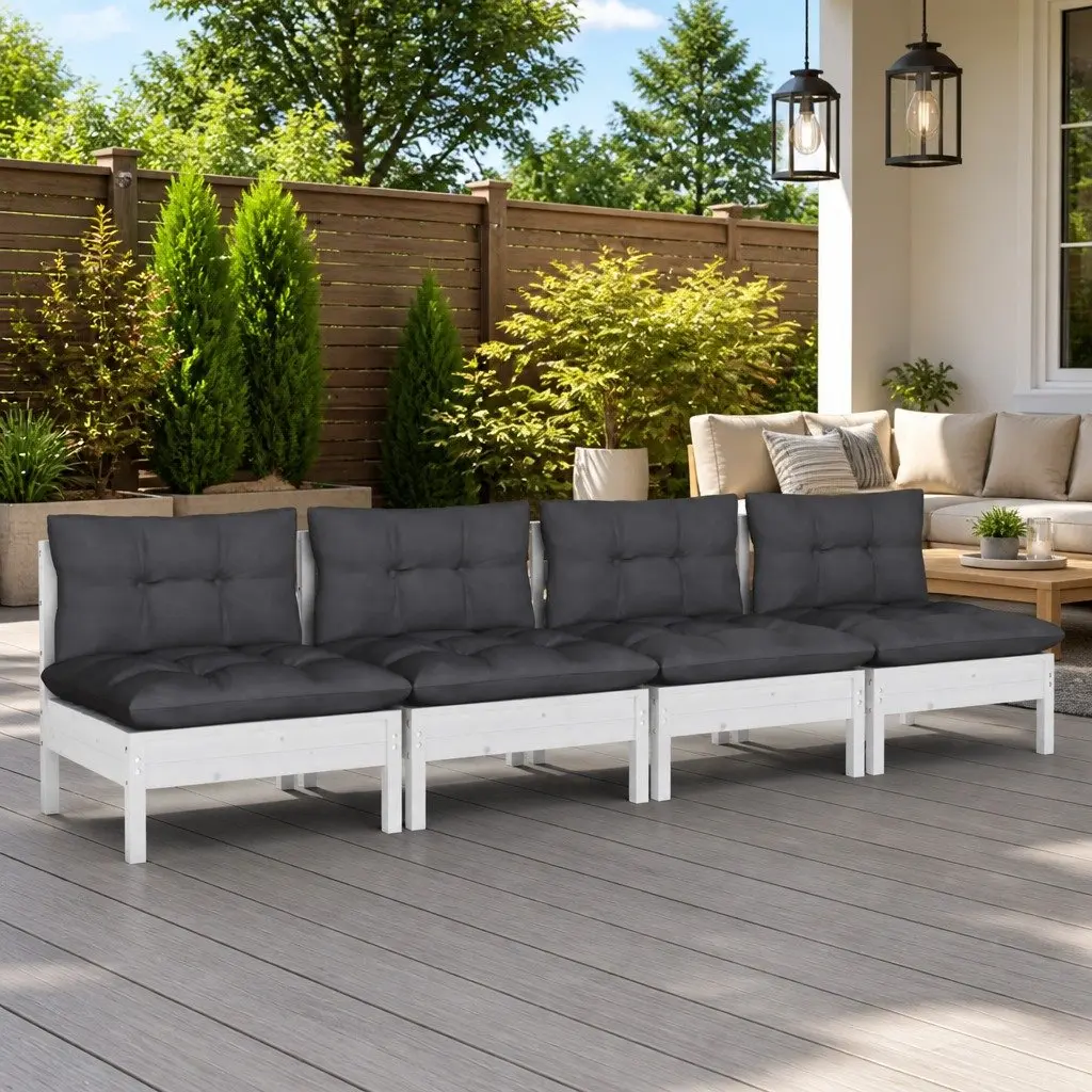 Modular Outdoor Sofa Pinewood 4 Seater Patio Lounge with Cushions