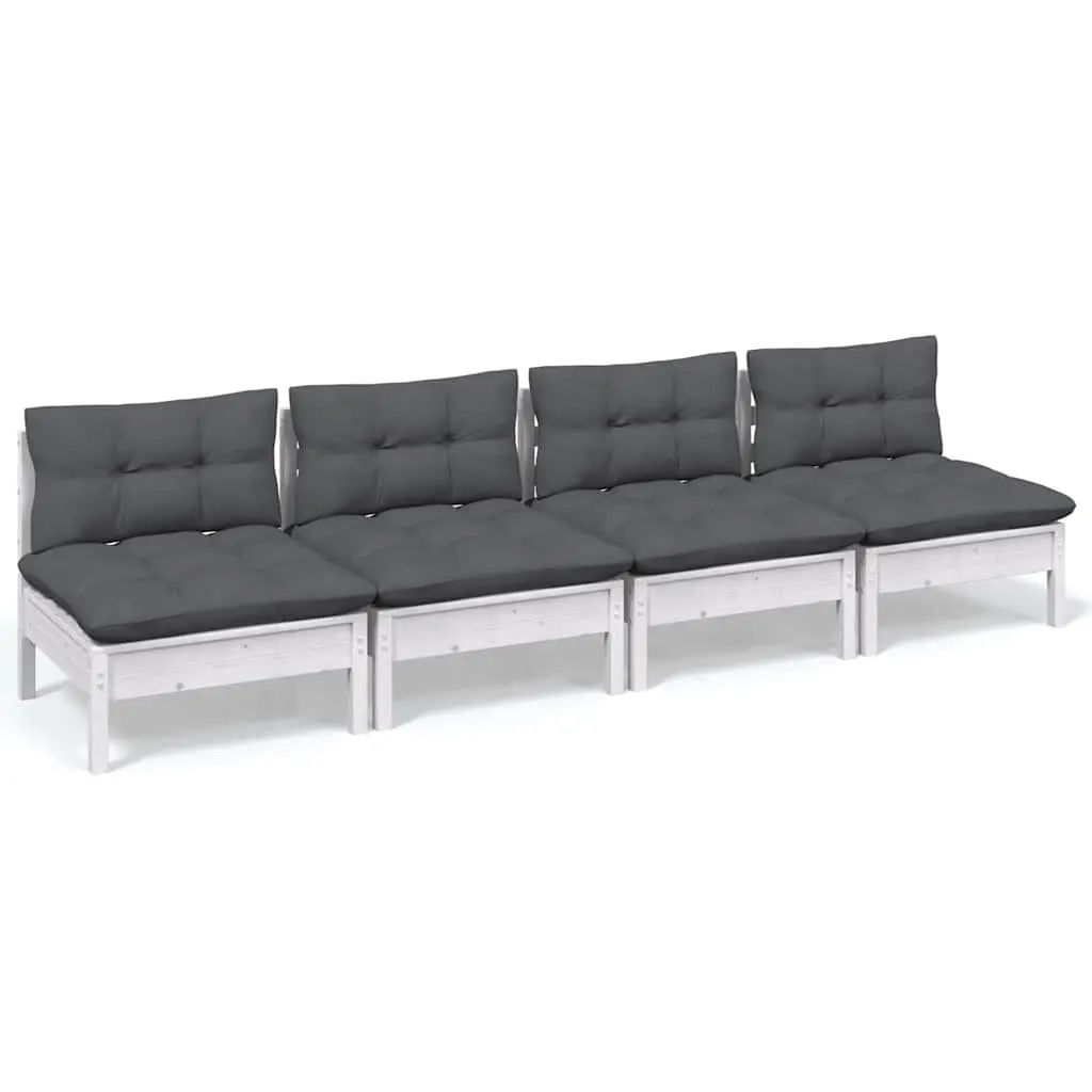 Modular Outdoor Sofa Pinewood 4 Seater Patio Lounge with Cushions