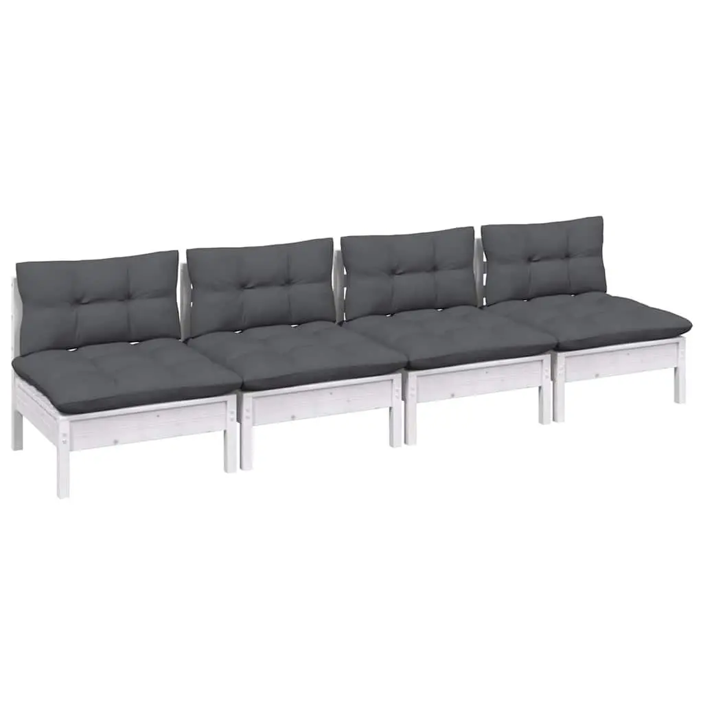 Modular Outdoor Sofa Pinewood 4 Seater Patio Lounge with Cushions