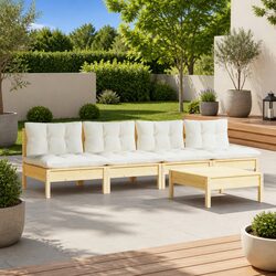 Specifications of Garden Lounge Set: 5 Pieces, Pinewood