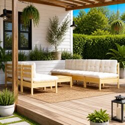 Specifications for 8-Piece Garden Lounge Set with Cream Cushions