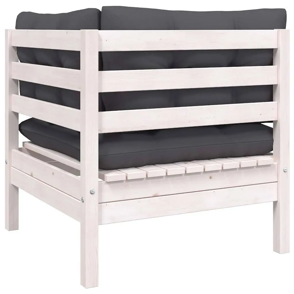 Garden Lounge Set Outdoor 8 Piece Modular Patio Furniture with Cushions White