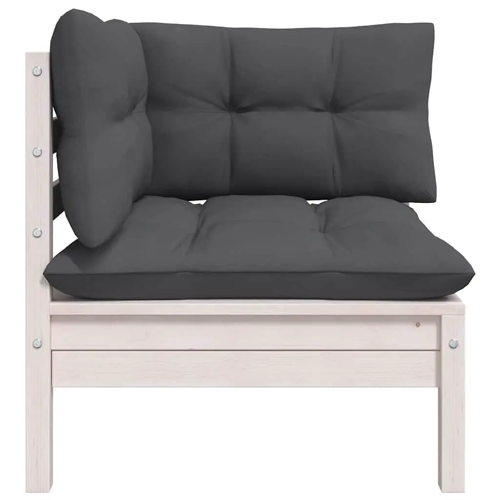 Garden Lounge Set Outdoor 8 Piece Modular Patio Furniture with Cushions White
