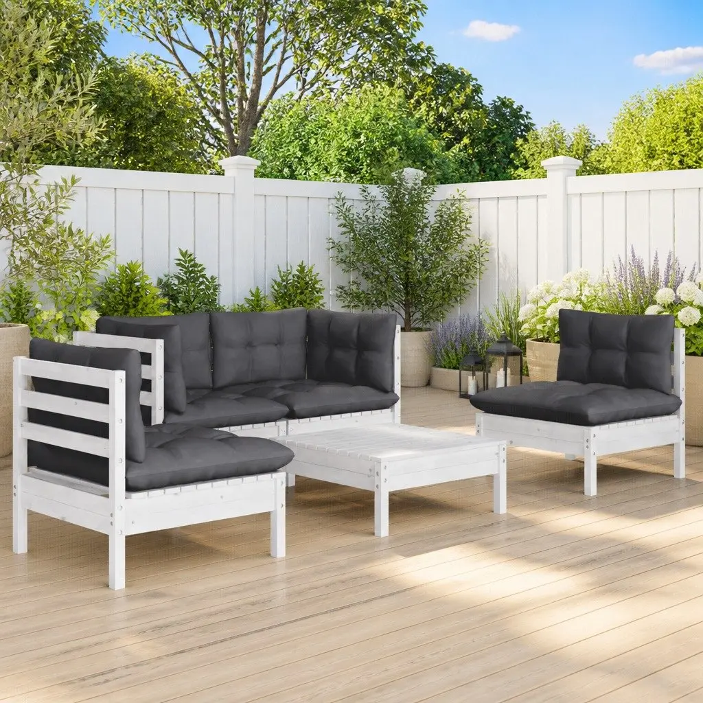 5-Piece Modular Garden Lounge Set with Solid Pinewood