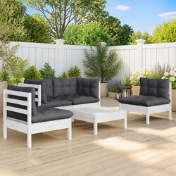 5-Piece Modular Garden Lounge Set with Solid Pinewood