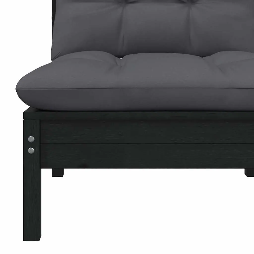 Garden Lounge Set Outdoor Patio Furniture 5 Piece Black