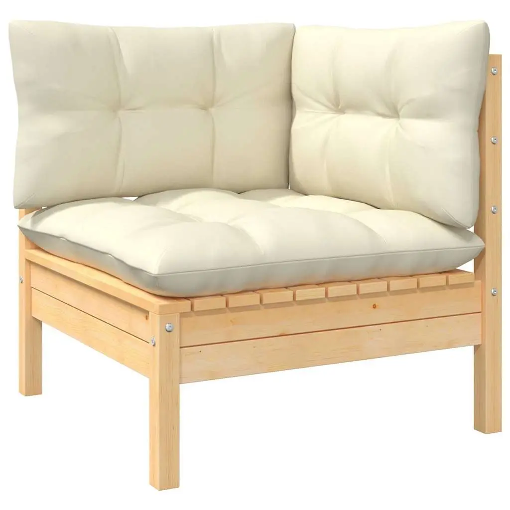 Garden Lounge Set 6 Piece Outdoor Patio Furniture Cream Cushions Modular