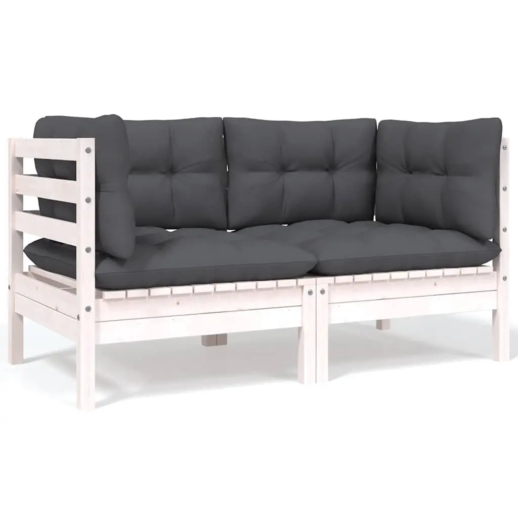 6 Piece Modular Outdoor Lounge Set in White
