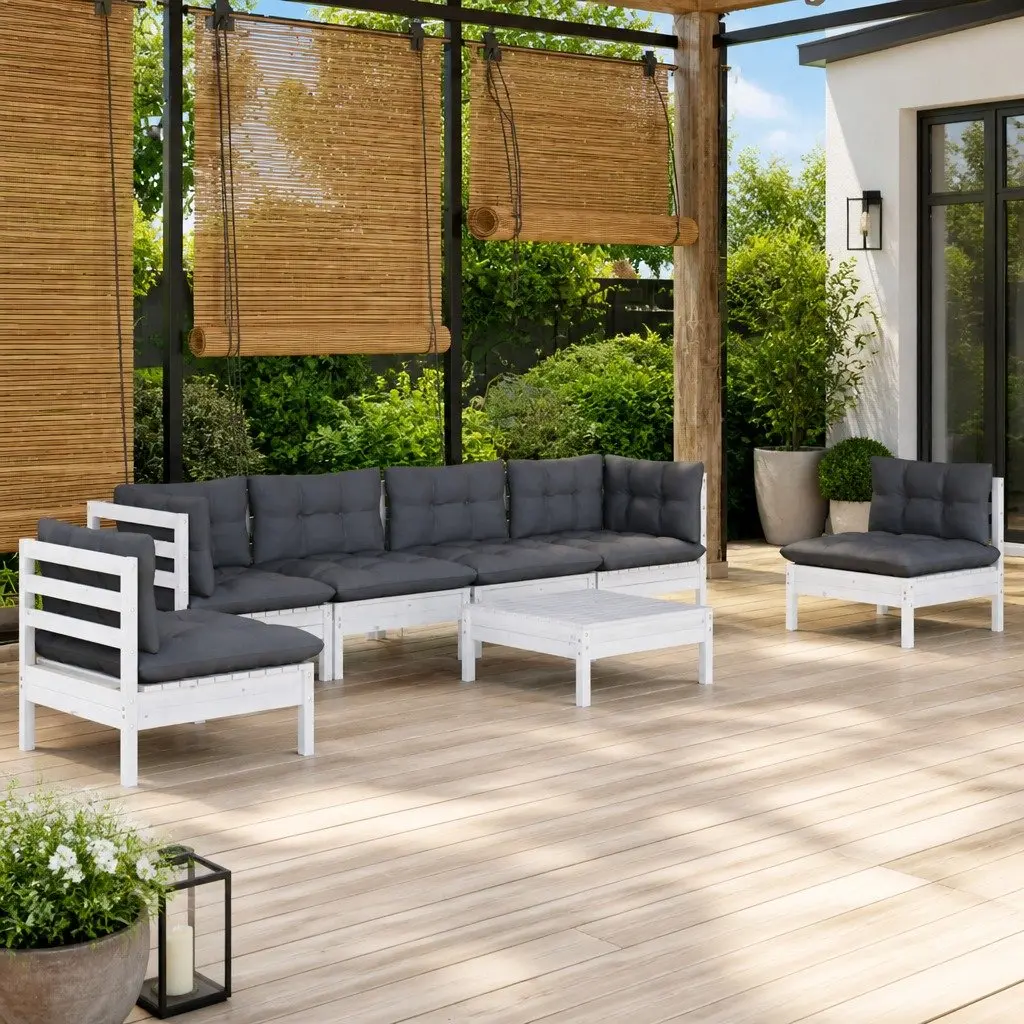 7 Piece Garden Lounge Set with Cushions