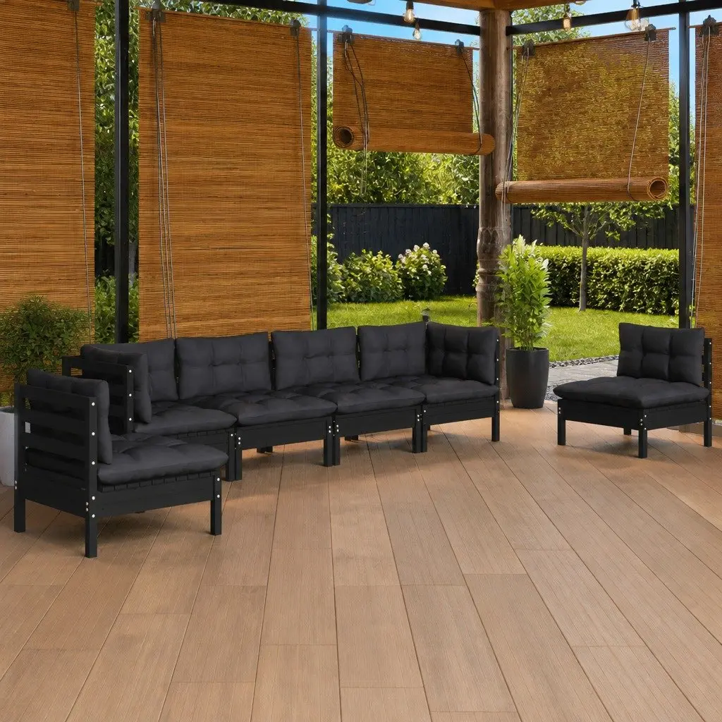 7 Piece Solid Pinewood Garden Lounge Set