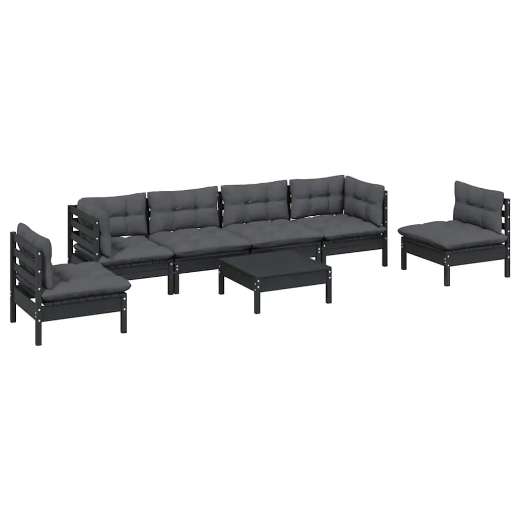 7 Piece Solid Pinewood Garden Lounge Set