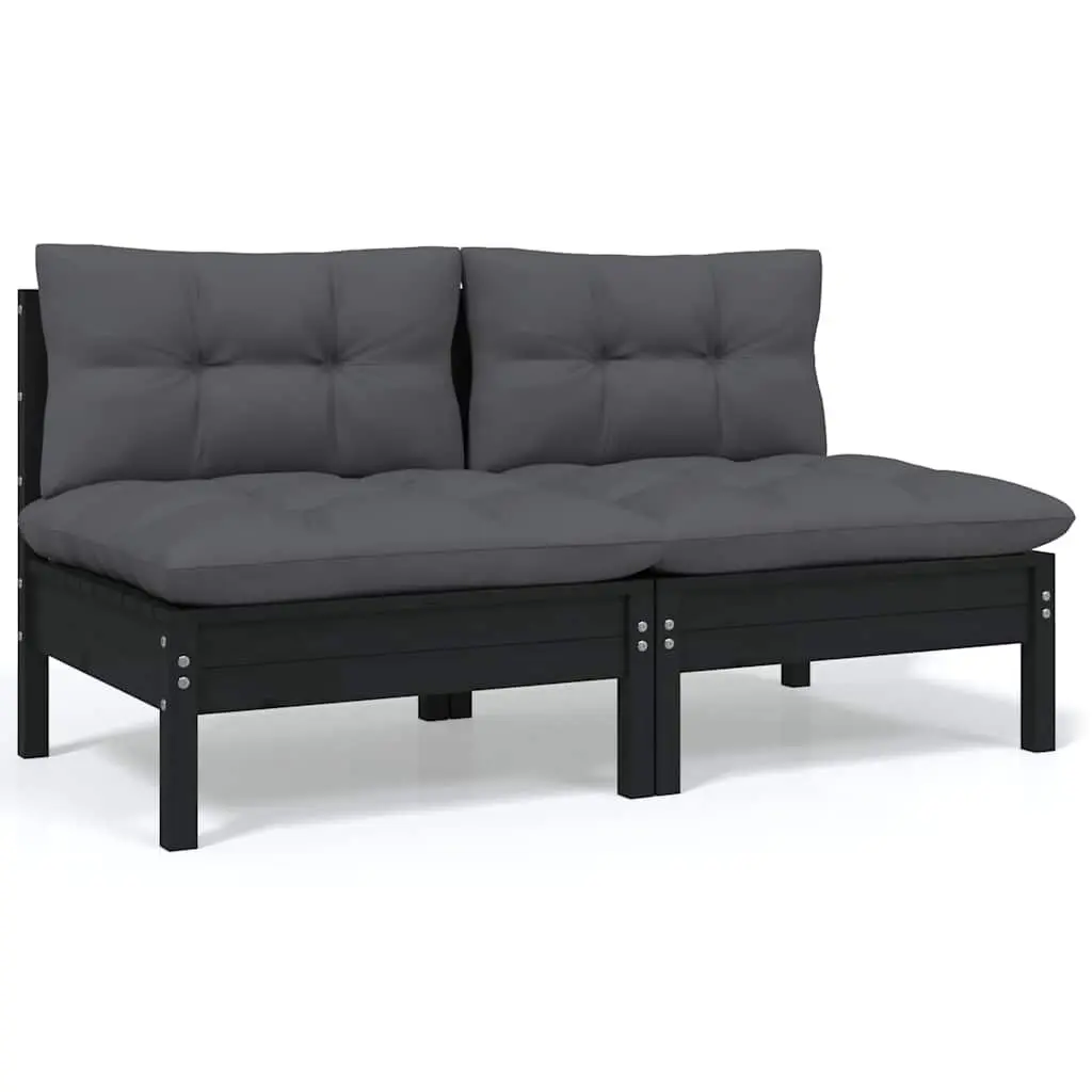 6 Piece Black Garden Lounge Set