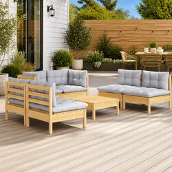 7-Piece Modular Garden Lounge Set in Grey