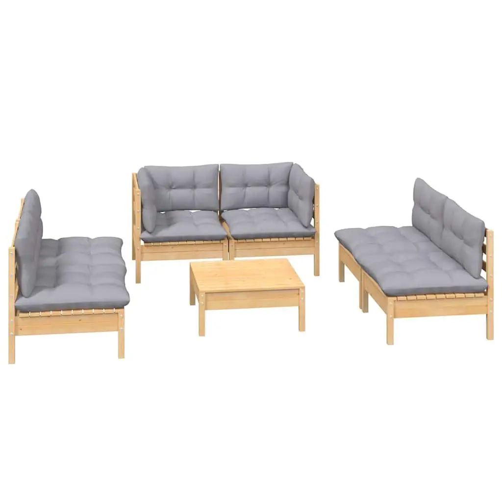 7-Piece Modular Garden Lounge Set in Grey