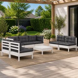 Garden Lounge Set 8 Piece Outdoor Patio Furniture with Cushions Modular