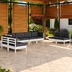 Specifications of 8-Piece White Garden Lounge Set