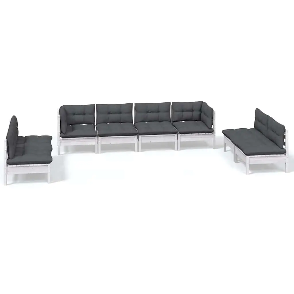 Garden Lounge Set 8 Piece Outdoor Patio Furniture Modular White