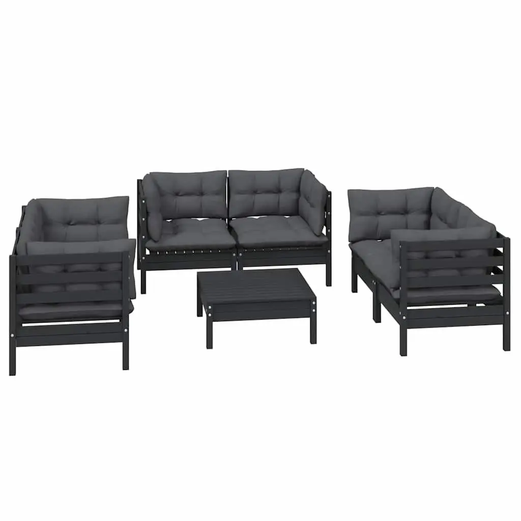 7 Piece Garden Lounge Set with Cushions Outdoor Patio Furniture Solid Pinewood