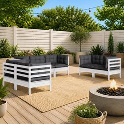 Specifications of 7 Piece Garden Lounge Set in Solid Pinewood