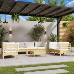 8 Piece Modular Garden Lounge Set in Solid Pinewood