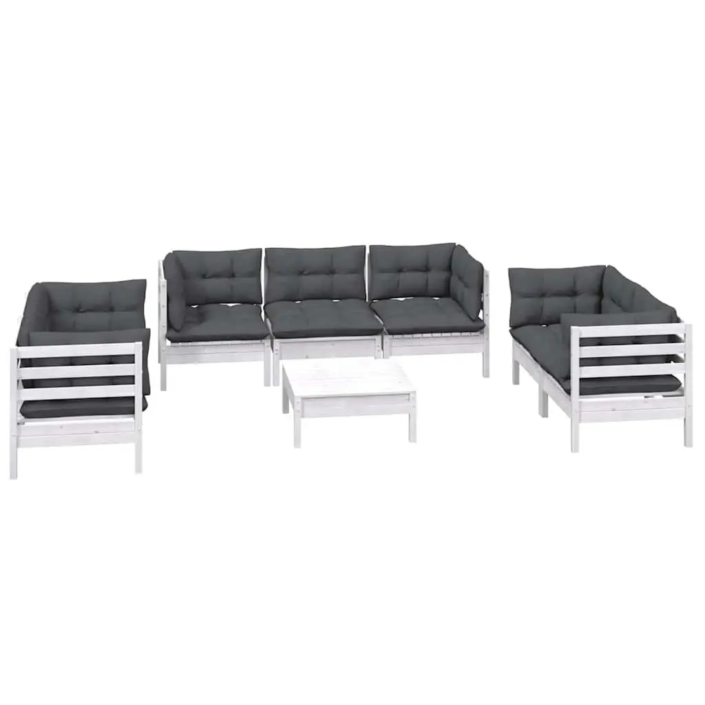 8-Piece Garden Lounge Set with Solid Pinewood Construction