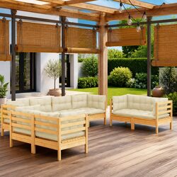 Specifications of 8 Piece Outdoor Lounge Set with Cream Cushions