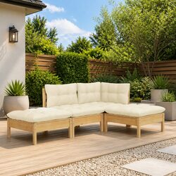 Specifications for Garden Lounge Set: 4 Pieces of Pinewood