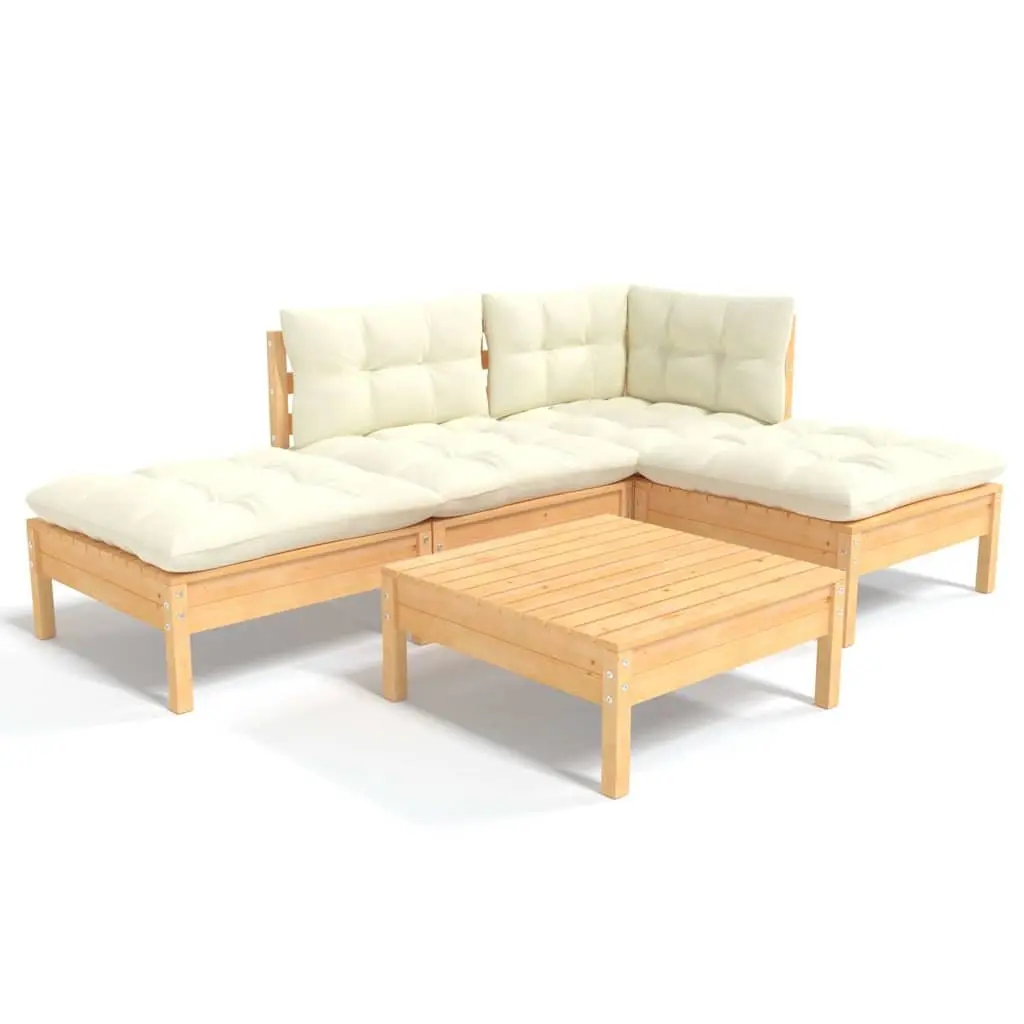 5 Piece Modular Lounge Set in Cream