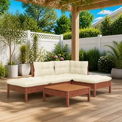 5-Piece Garden Lounge Set: Brown Pinewood Furniture