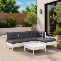 Specifications of 5-Piece White Pinewood Lounge Set