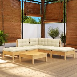 Pinewood Garden Lounge Set - 6 Modular Pieces