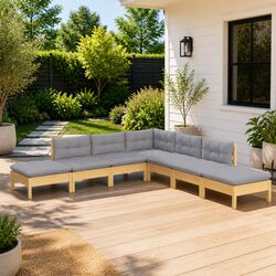 Specifications of 7 Piece Garden Lounge Set with Grey Cushions