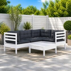 Specifications of 5-Piece White Pinewood Lounge Set