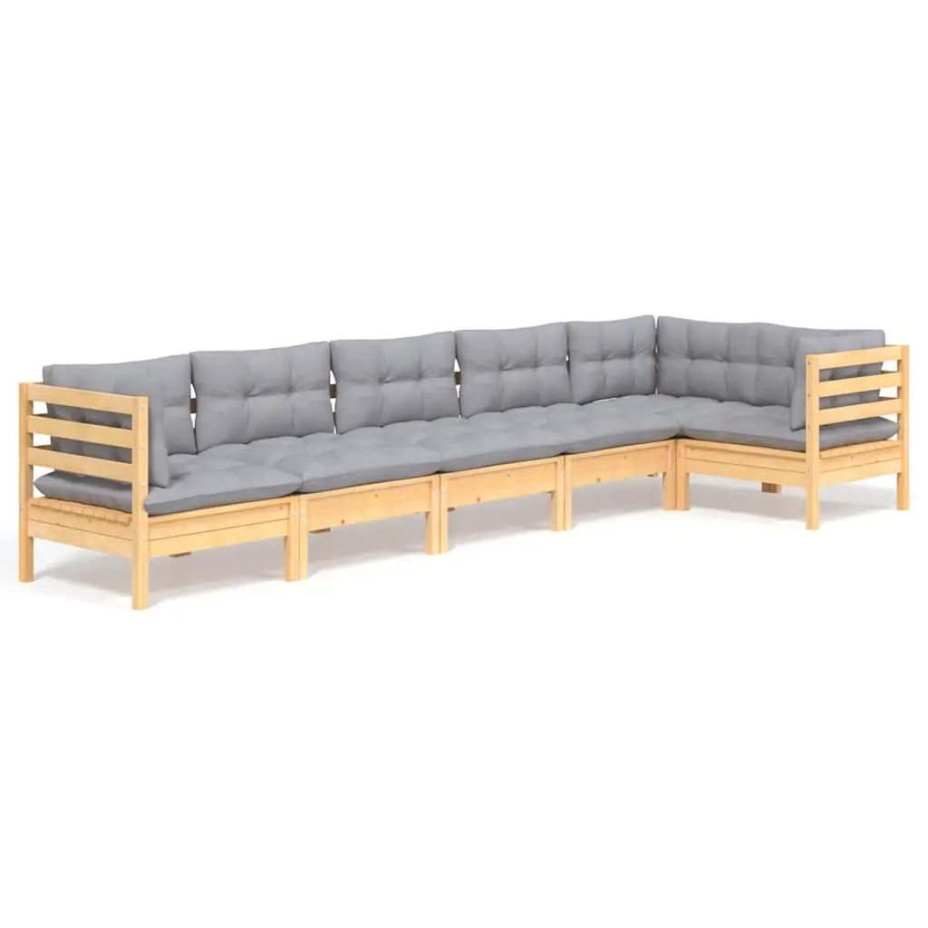 6 Piece Garden Lounge Set with Cushions