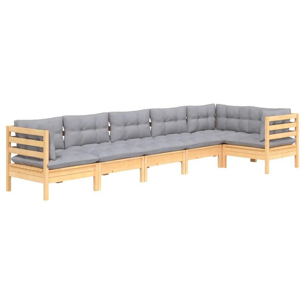 6 Piece Garden Lounge Set with Cushions
