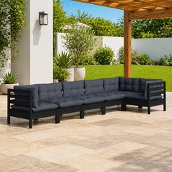 Specifications of the 6-Piece Black Garden Lounge Set