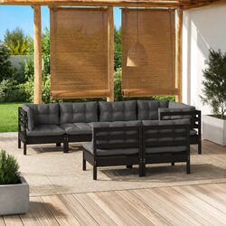 Specifications for 7-Piece Garden Lounge Set in Black