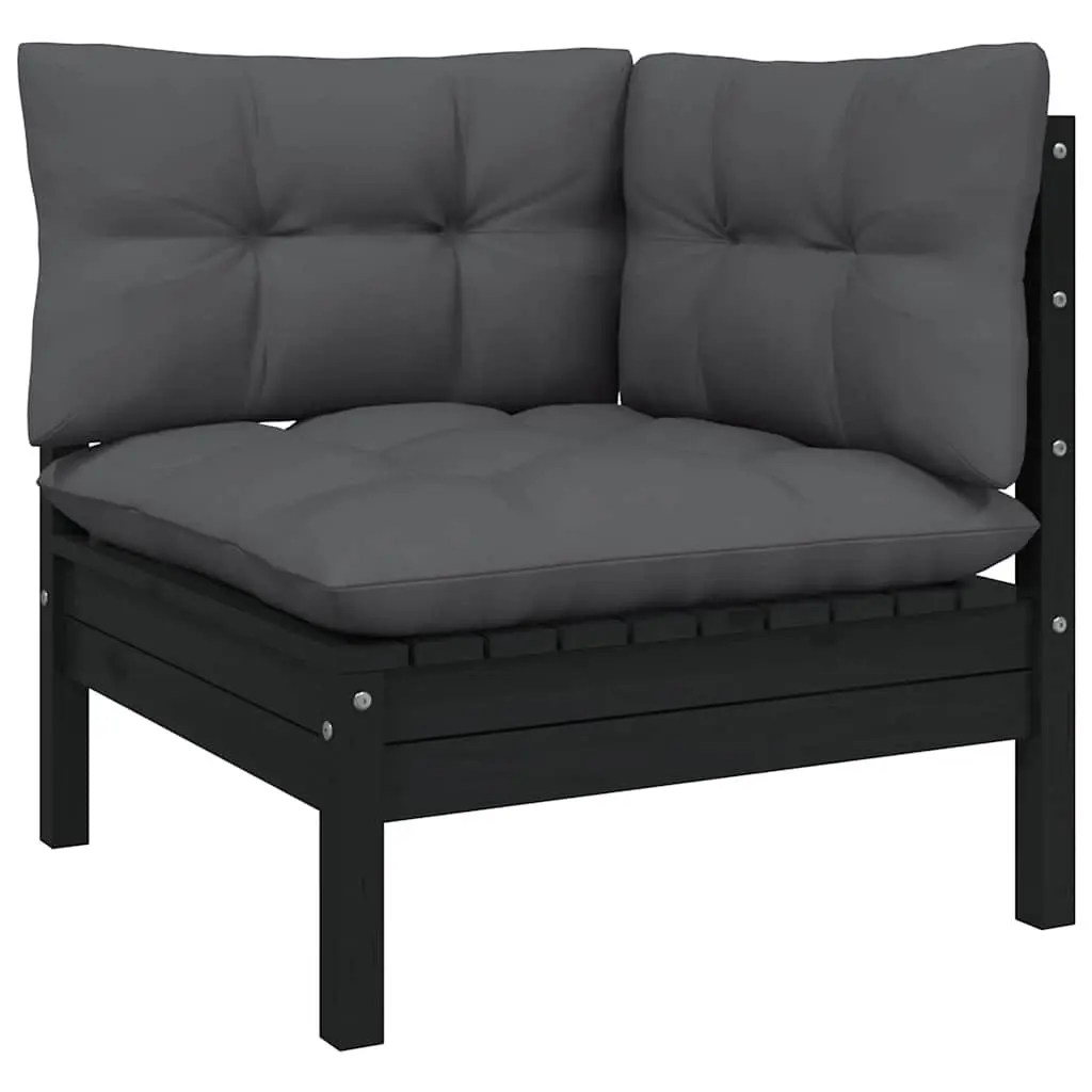 7-Piece Garden Lounge Set in Black