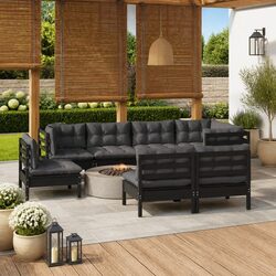 Specifications of the 8-Piece Garden Lounge Set in Black