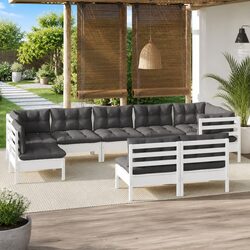 Specifications of the 9 Piece White Garden Lounge Set