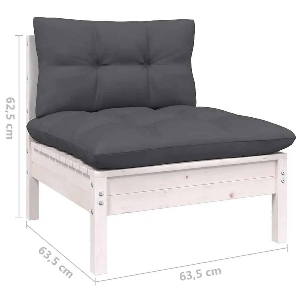 Garden Lounge Set 10 Piece Outdoor Patio Furniture with Cushions White Modular