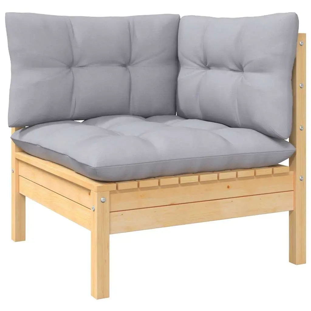 Garden Lounge Set 7 Piece Outdoor Patio Furniture Grey Cushions Modular