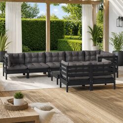 Specifications of the 9-Piece Black Modular Lounge Set