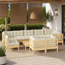 Specifications of 10-Piece Garden Lounge Set with Cream Cushions