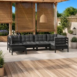 Specifications of 6-Piece Black Modular Garden Lounge Set