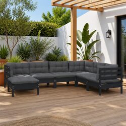 Factual 7 Piece Garden Lounge Set - Solid Pinewood & Cushions